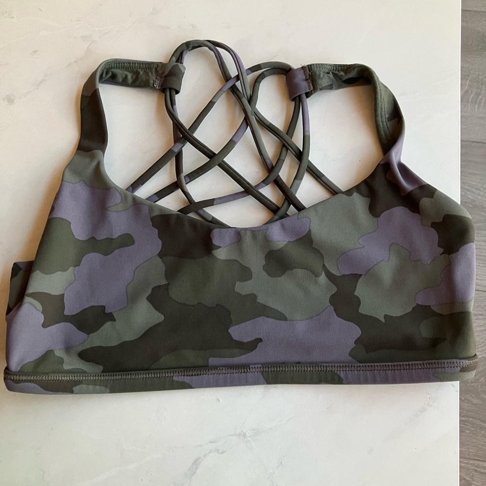 Lululemon Camo Strappy Sports Bra